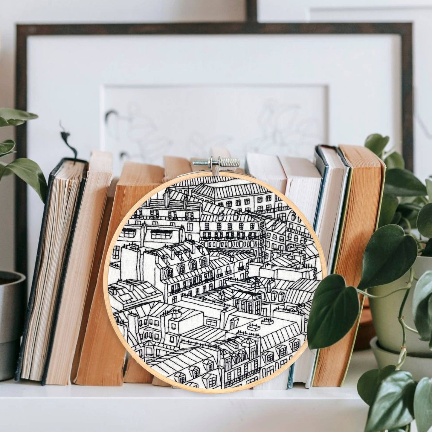 Embroidery and Sage Rooftops of Paris Embroidery Kit