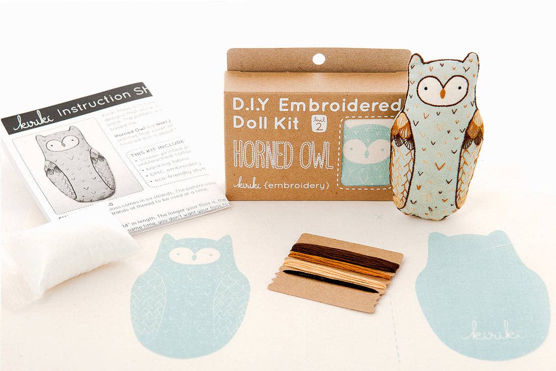Kiriki Press Horned Owl Embroidery Kit