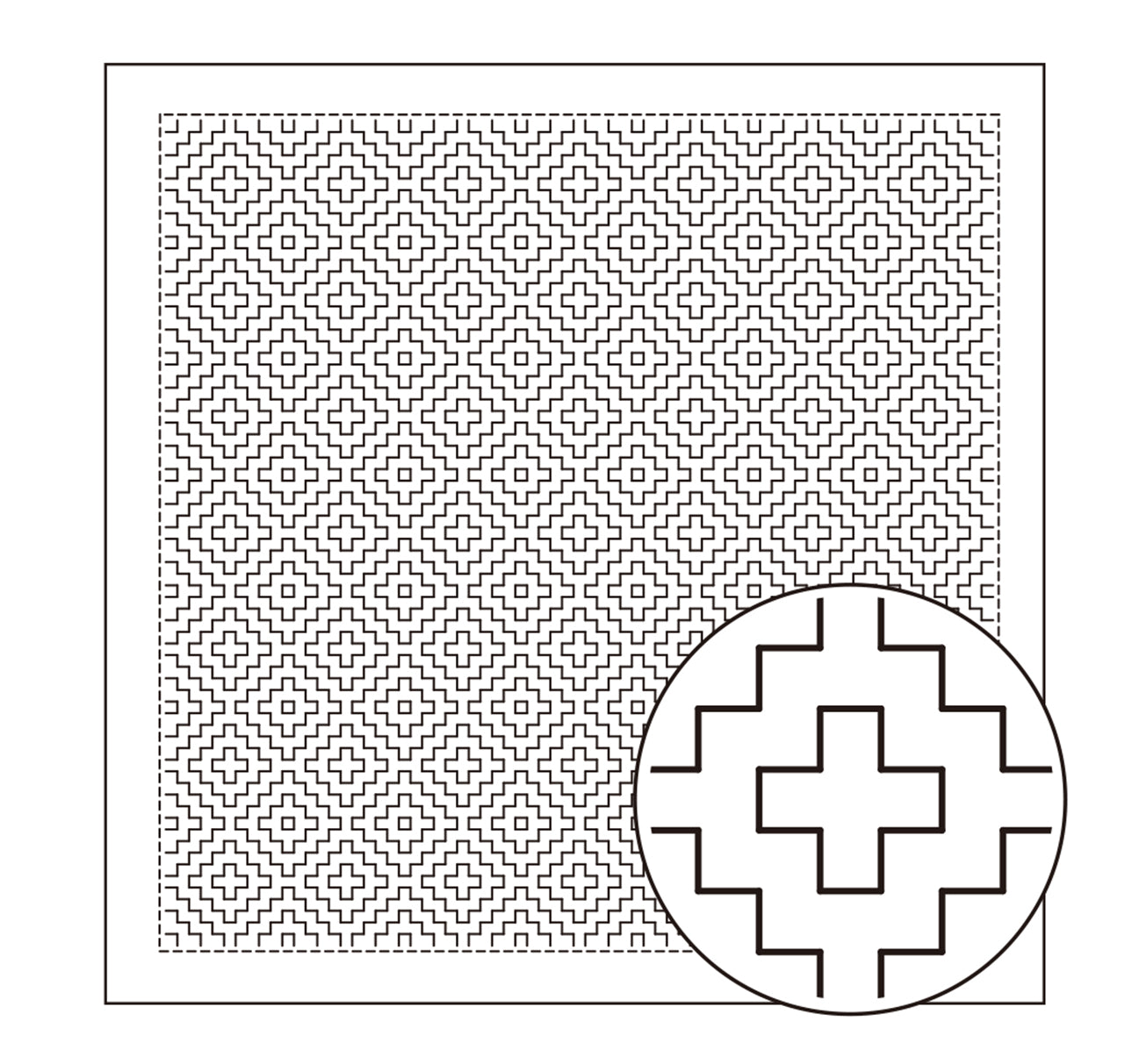 Olympus Sashiko Sampler - Persimmon Flower Pattern