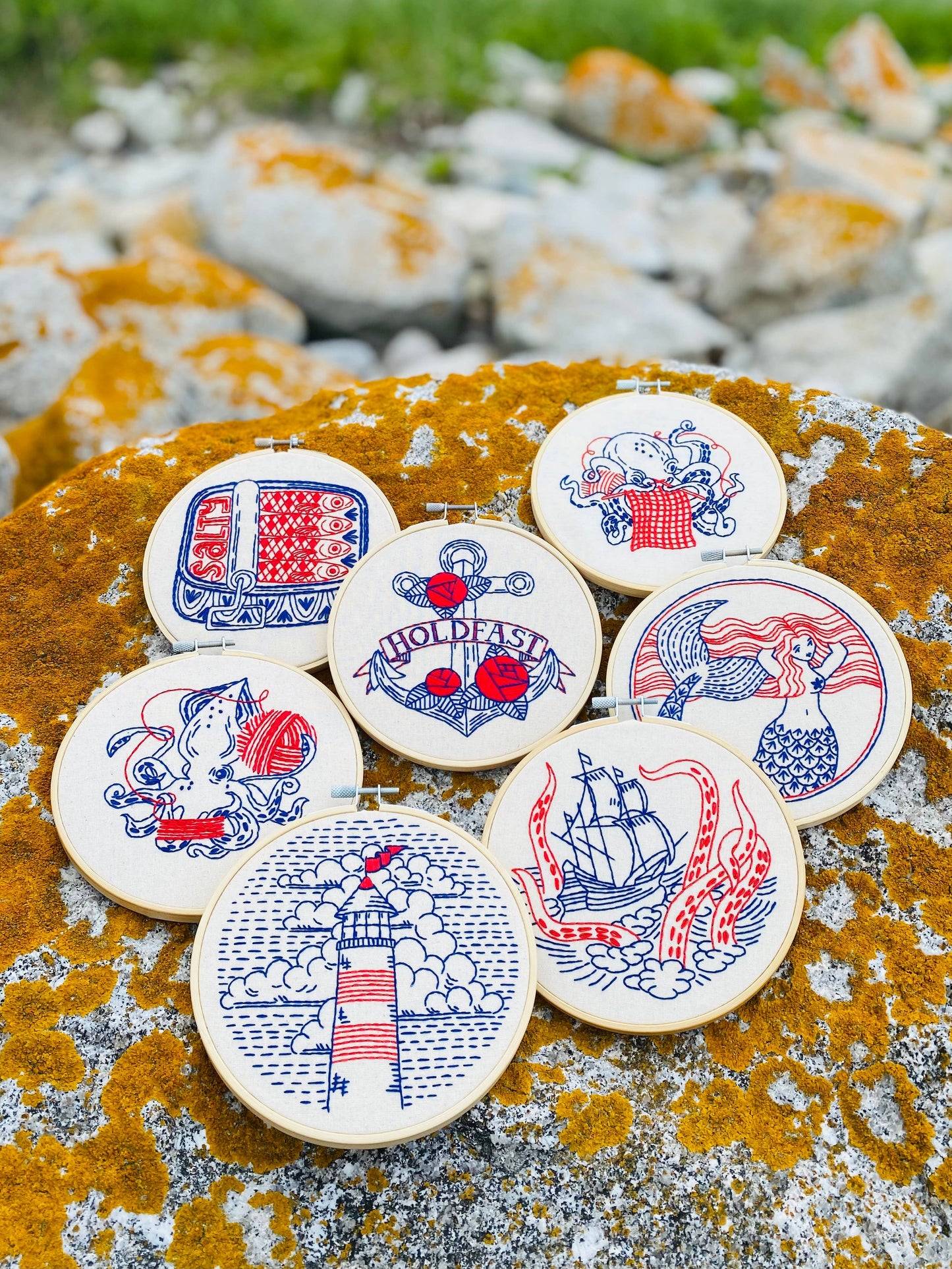 Hook, Line & Tinker Lighthouse Embroidery Kit