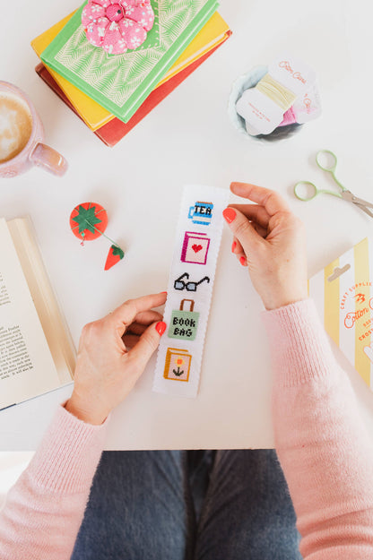 Cotton Clara Bookish Counted Cross Stitch Bookmark Kit
