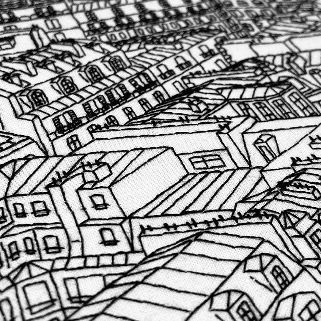 Embroidery and Sage Rooftops of Paris Embroidery Kit