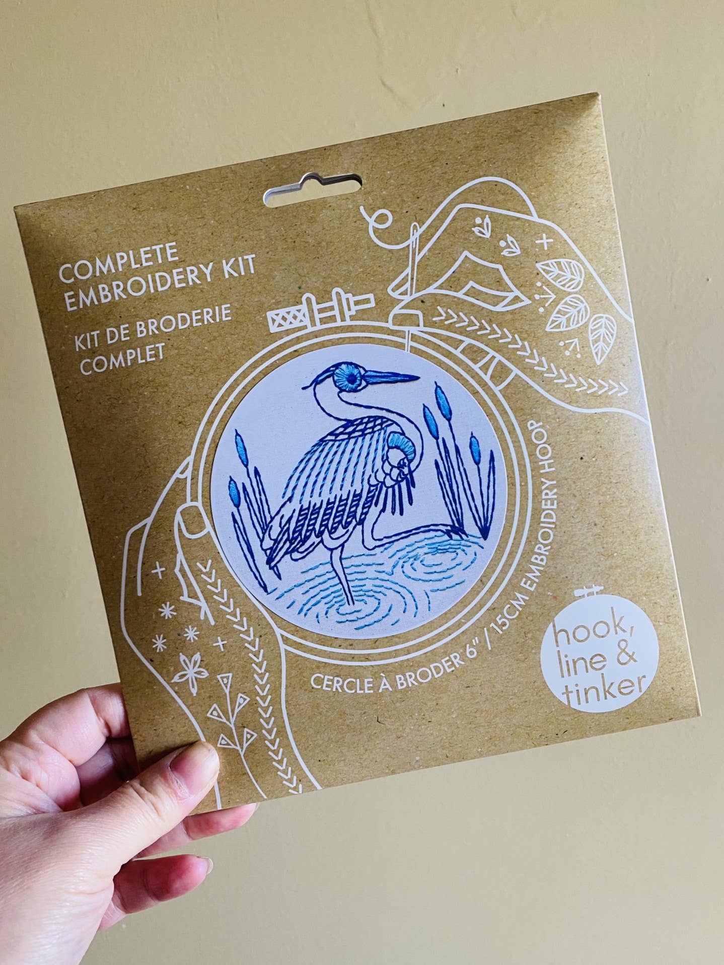 Hook, Line & Tinker Blue Heron Embroidery Kit