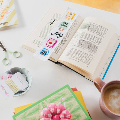 Cotton Clara Bookish Counted Cross Stitch Bookmark Kit