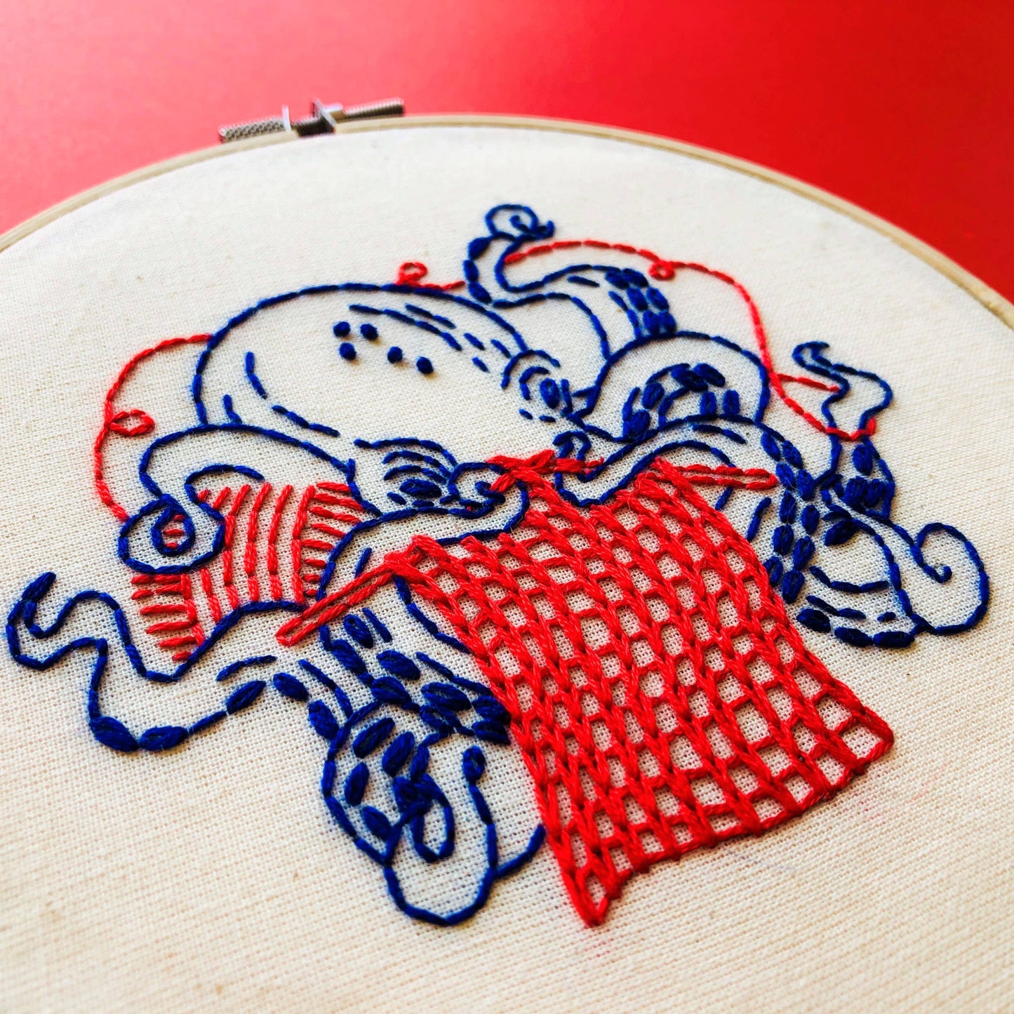 Hook, Line & Tinker Octopus Knitting Embroidery Kit