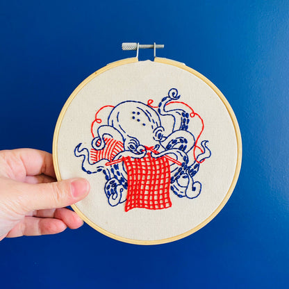 Hook, Line & Tinker Octopus Knitting Embroidery Kit