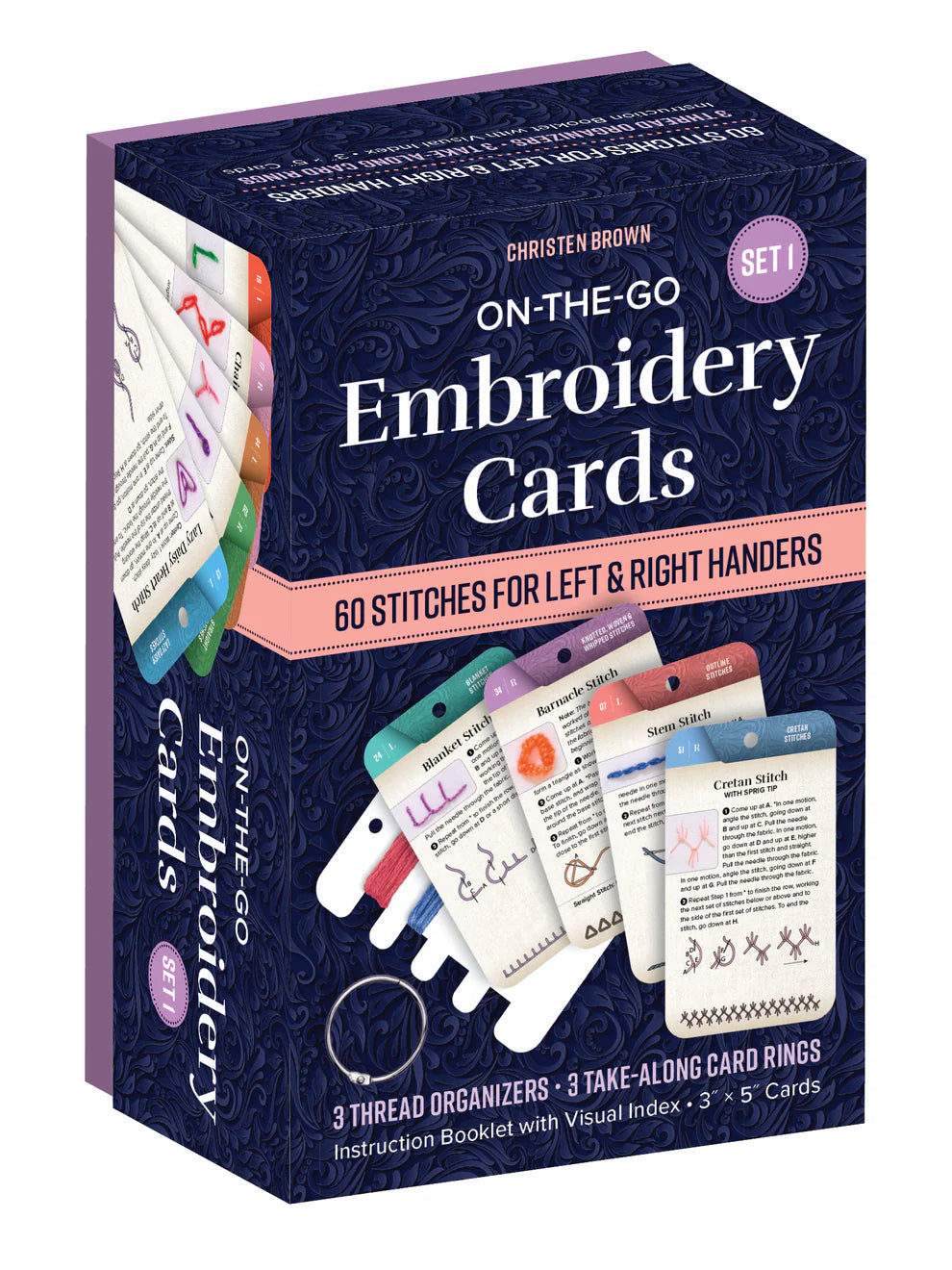 Box of 60 embroidery cards for left and right handers. 