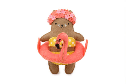 Kiriki Press Flamingo Cat Felt Doll Kit