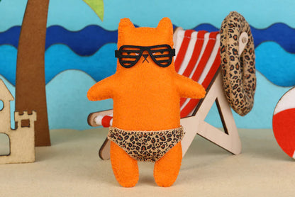 Kiriki Press Leopard Cat Felt Doll Kit