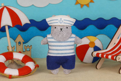 Kiriki Press Sailor Cat Felt Doll Kit