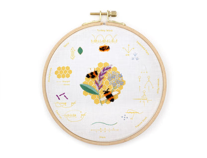 Kiriki Press Honeybees Embroidery Sampler