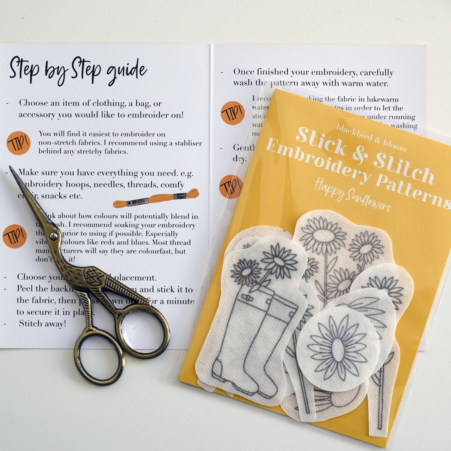 Blackbird & Bloom Stick & Stitch Happy Sunflowers