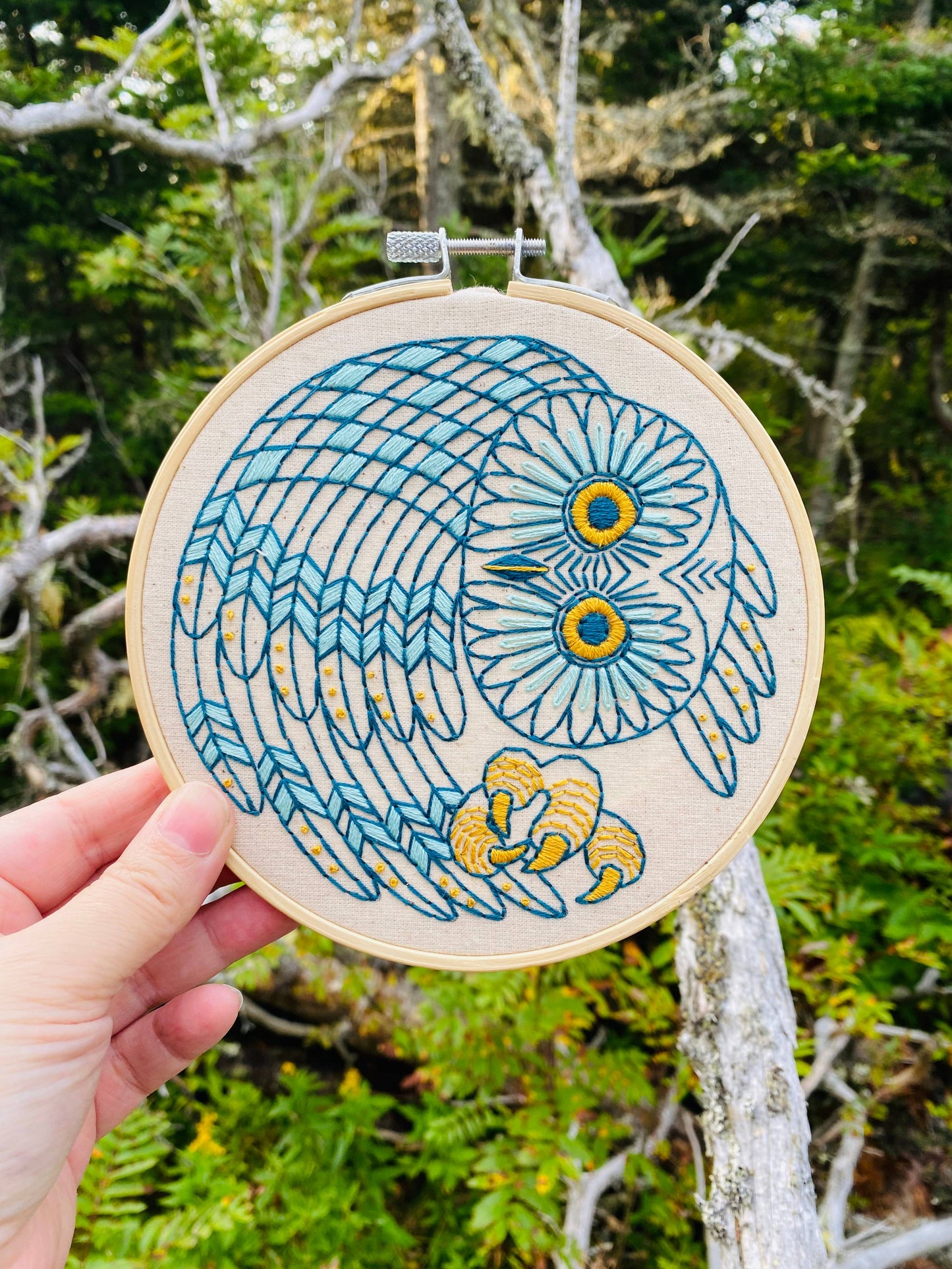 Hook, Line & Tinker Saw Whet Owl Embroidery Kit