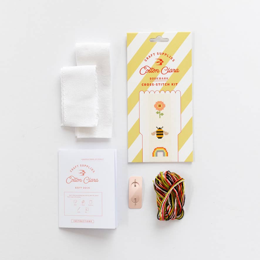 Cotton Clara Bookish Counted Cross Stitch Bookmark Kit