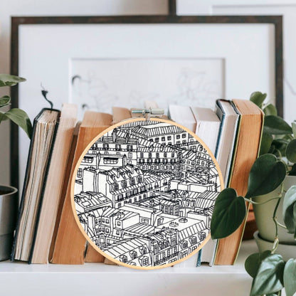 Embroidery and Sage Rooftops of Paris Embroidery Kit