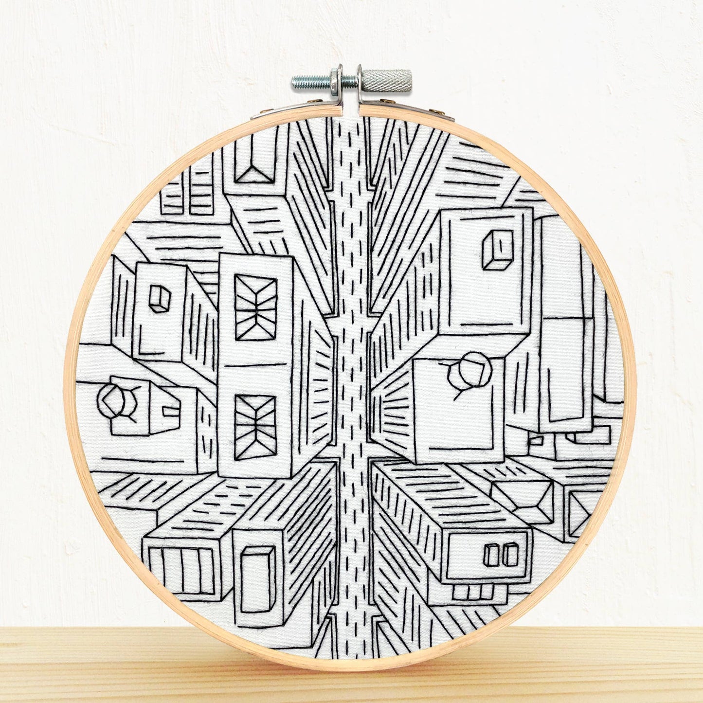 Embroidery and Sage Bird's Eye View NYC Embroidery Kit