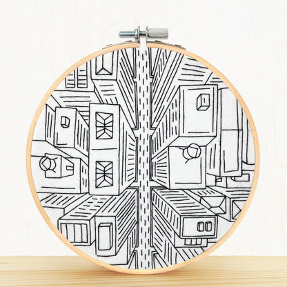 Embroidery and Sage Bird's Eye View NYC Embroidery Kit
