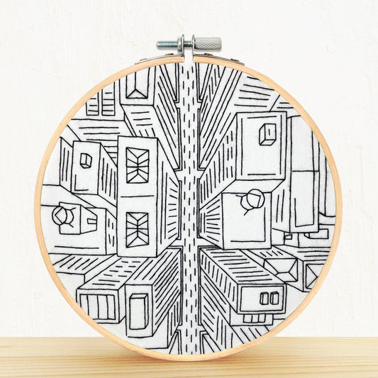 Embroidery and Sage Bird's Eye View NYC Embroidery Kit