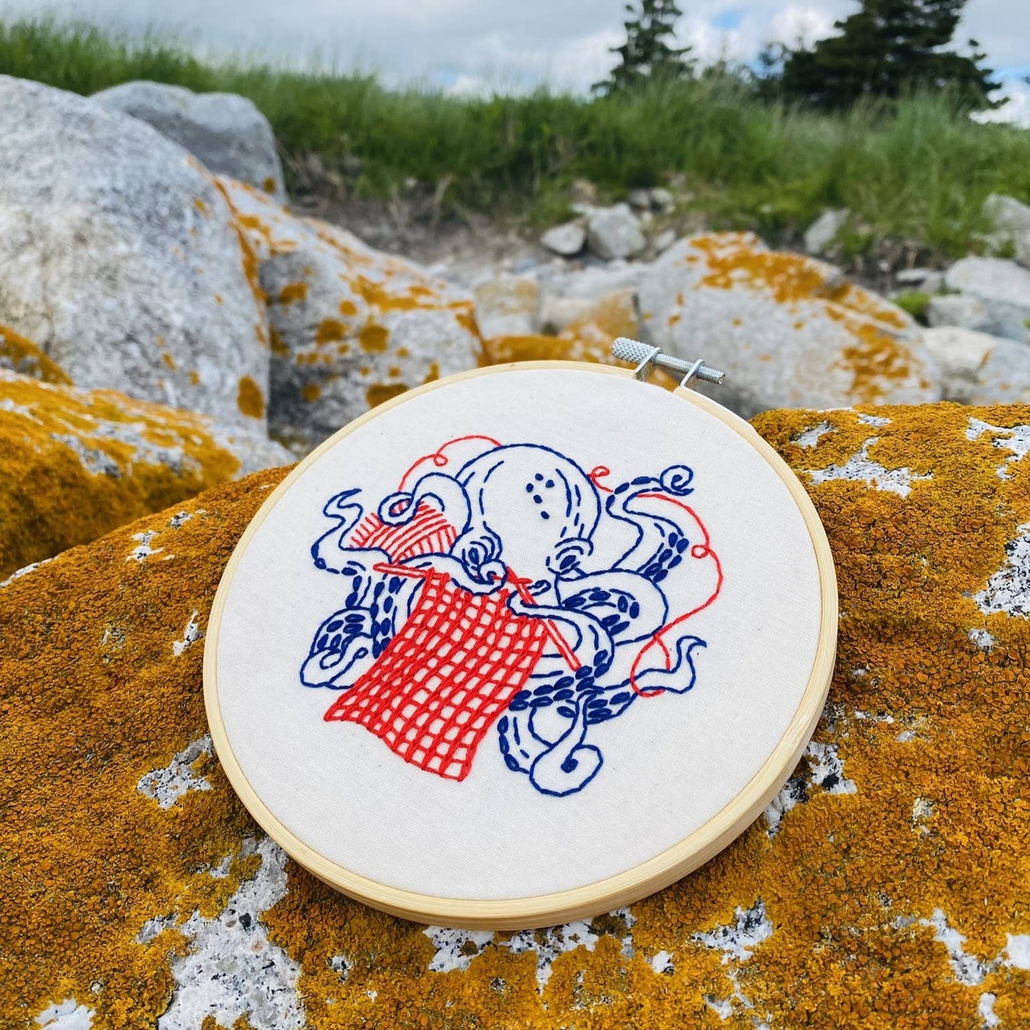 Hook, Line & Tinker Octopus Knitting Embroidery Kit