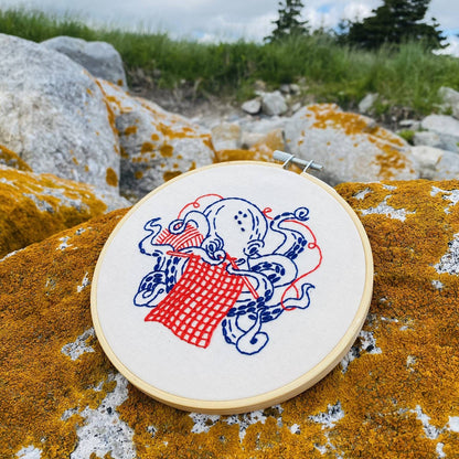 Hook, Line & Tinker Octopus Knitting Embroidery Kit