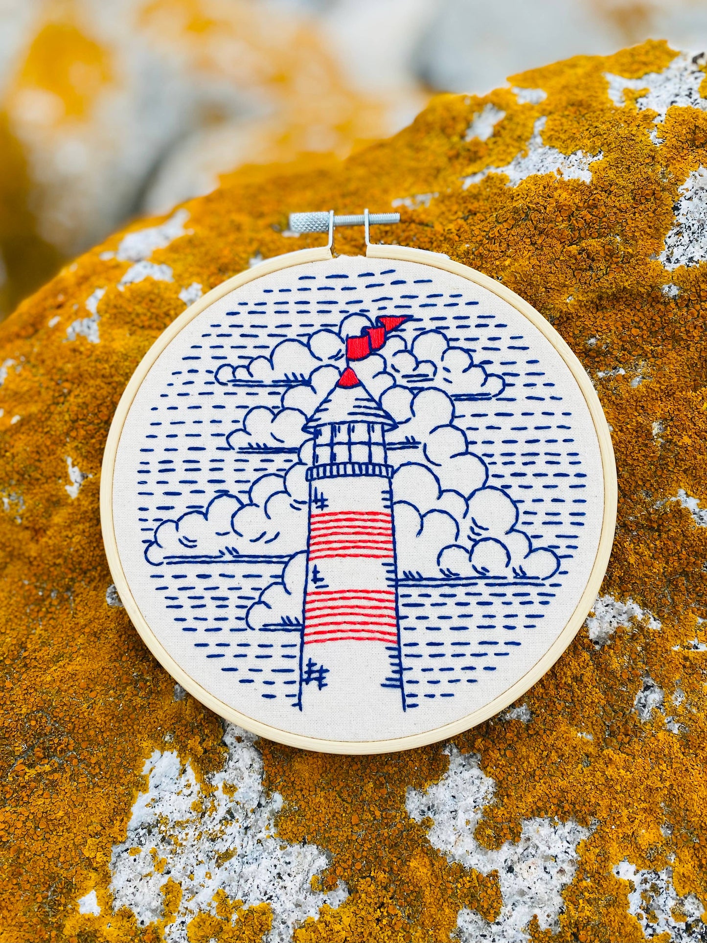 Hook, Line & Tinker Lighthouse Embroidery Kit