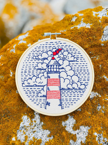 Hook, Line & Tinker Lighthouse Embroidery Kit