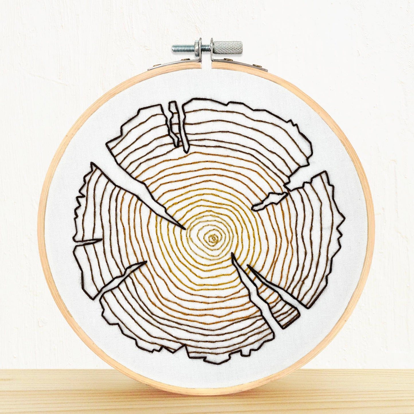Embroidery and Sage Tree Rings Embroidery Kit