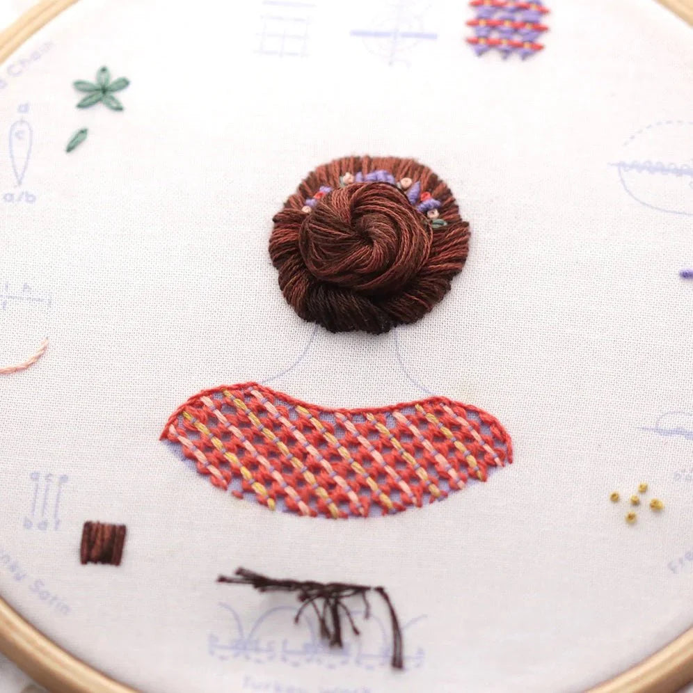 Kiriki Press Floral Bun Embroidery Sampler