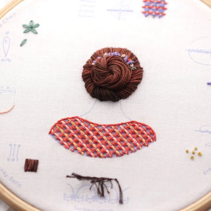 Kiriki Press Floral Bun Embroidery Sampler